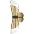 Curved Wall Light with Glass Shade - Brass
