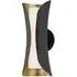 Curved Wall Light with Gold Interior - Black, Metal