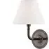 Curved Wall Light with Linen Shade - Bronze