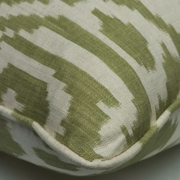 Cushion with Ikat Pattern - Leaf, Cotton Blend