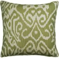 Cushion with Ikat Pattern - Leaf, Cotton Blend