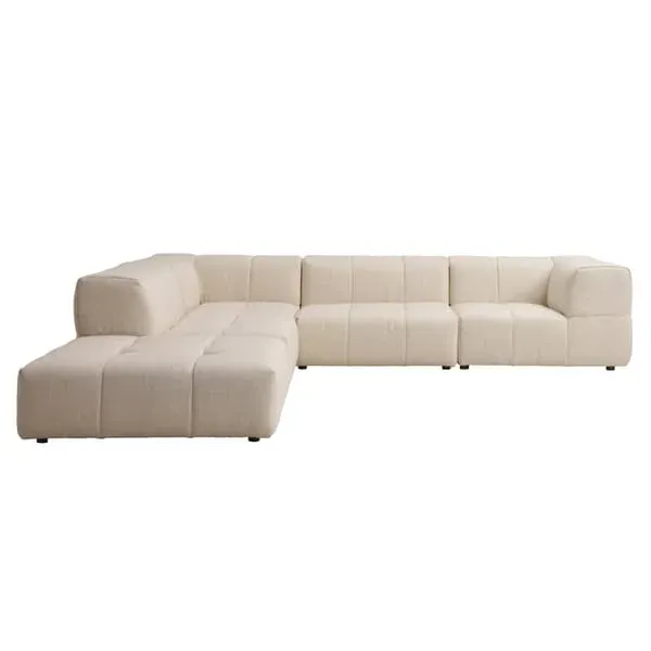 Customizable Sectional Sofa Low Back - Cream, Fabric