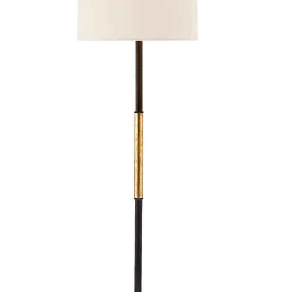 Cylindrical Floor Lamp - Aged Iron, Linen