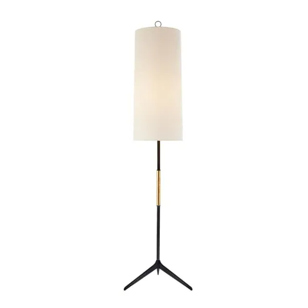 Cylindrical Floor Lamp - Aged Iron, Linen image