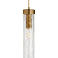 Cylindrical Pendant Light - Brass, Glass