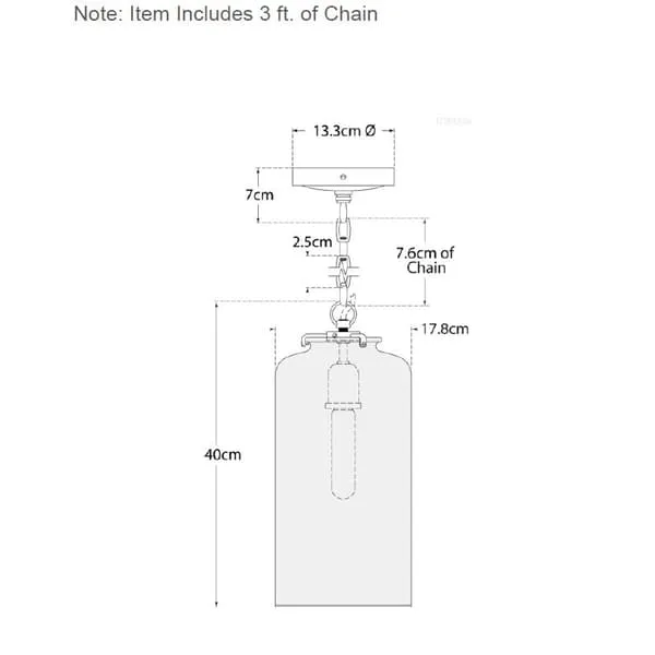 Cylindrical Pendant Light - Polished Nickel, Glass