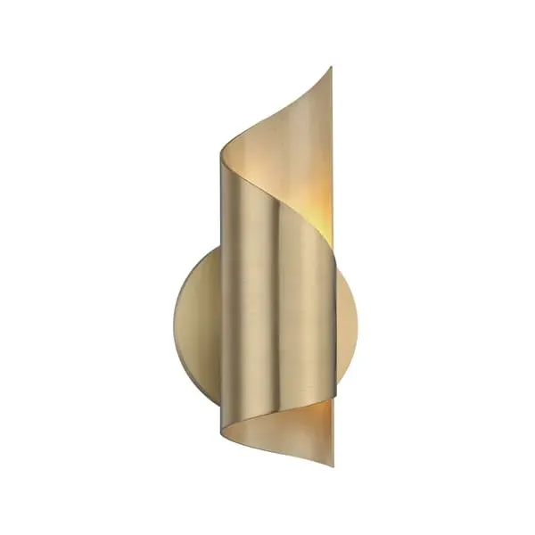 Cylindrical Wall Light - Aged Brass, Metal image