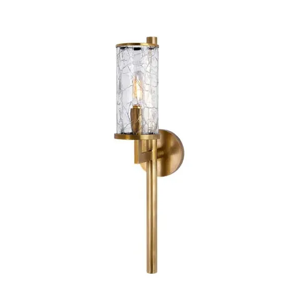 Cylindrical Wall Light - Brass, Glass image