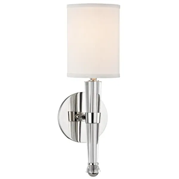 Cylindrical Wall Light - Nickel, Crystal