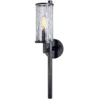 Cylindrical Wall Light with Glass Shade - Bronze