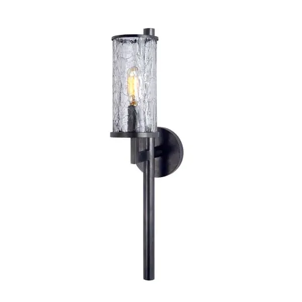 Cylindrical Wall Light with Glass Shade - Bronze image