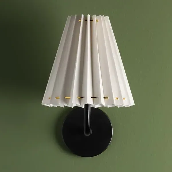 Demi Wall Light with Pleats - Black, Metal