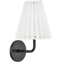 Demi Wall Light with Pleats - Black, Metal
