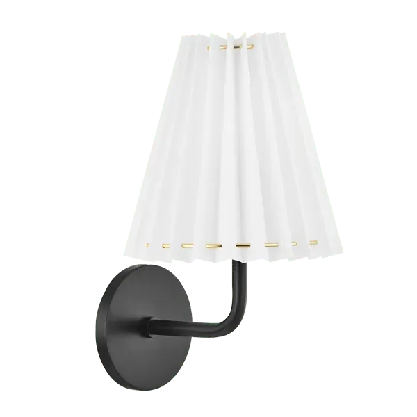 Demi Wall Light with Pleats - Black, Metal image