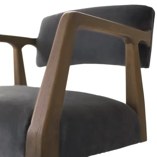 Desk Chair with Cushions - Grey, Velvet