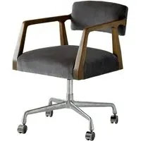Desk Chair with Cushions - Grey, Velvet