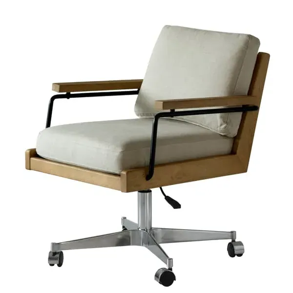 Desk Chair with Cushions - Light Neutral, Linen image
