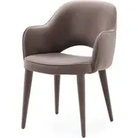Dining Chair Mid-Century Style - Grey, Velvet