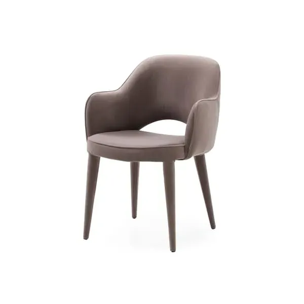 Dining Chair Mid-Century Style - Grey, Velvet