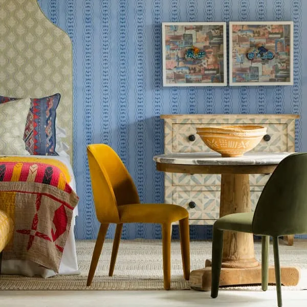 Dining Chair - Ochre, Velvet