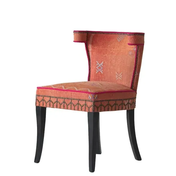Dining Chair with Arms - Orange, Moroccan Fabric image