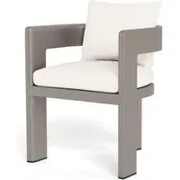 Dining Chair with Arms - Taupe, Aluminium