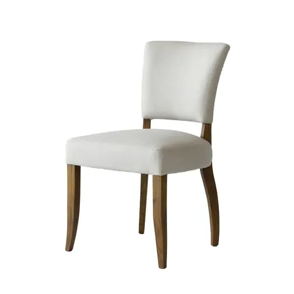 Dining Chair with Brass Studs - Light Neutral, Linen image