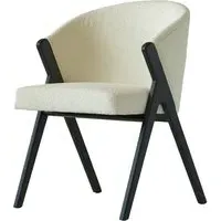 Dining Chair with Curved Back - Boucle