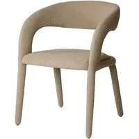 Dining Chair with Curved Back - Bronze, Boucle