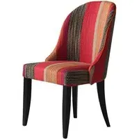 Dining Chair with Curved Back - Orange, Linen