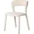 Dining Chair with Curved Back - White, Boucle