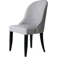 Dining Chair with Padded Seat - Grey, Linen