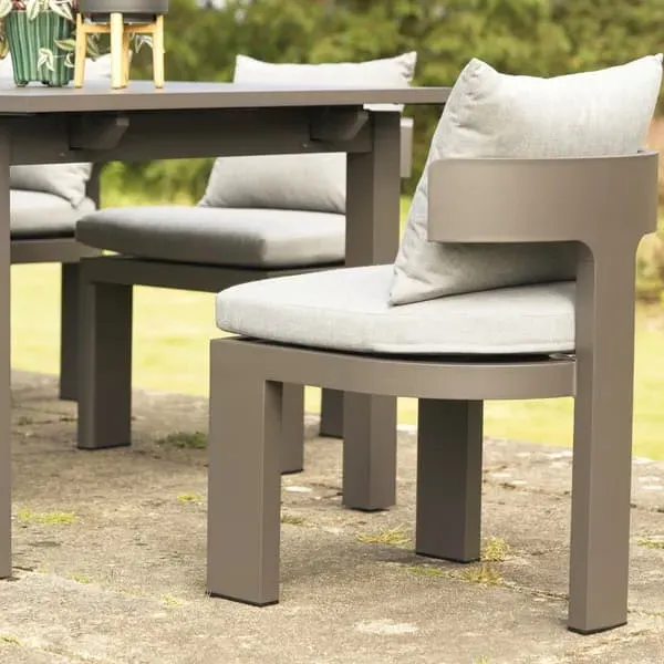 Dining Chair with Removable Cover - Taupe, Aluminium