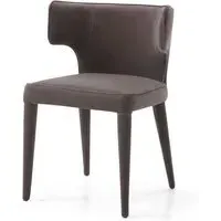 Dining Chair with Sculptural Design - Grey, Velvet