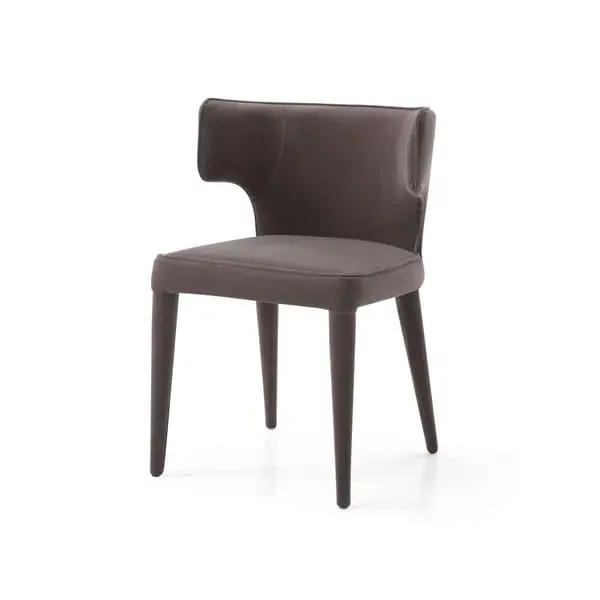 Dining Chair with Sculptural Design - Grey, Velvet image