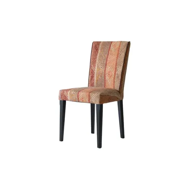 Dining Chair with Tall Backrest - Brick, Linen