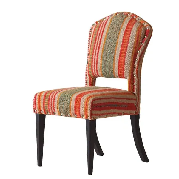 Dining Chair with Upholstery - Multicolor, Wool