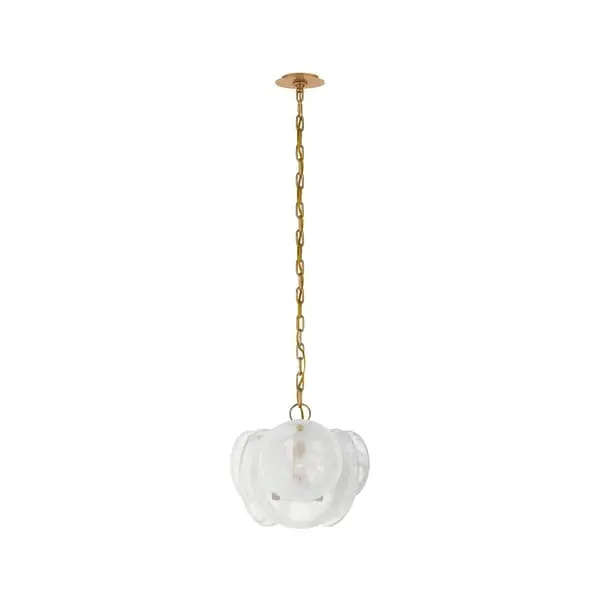 Disc Chandelier with Veined Glass - Gold, Brass image