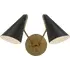Double Wall Light - Brass & Black, Metal