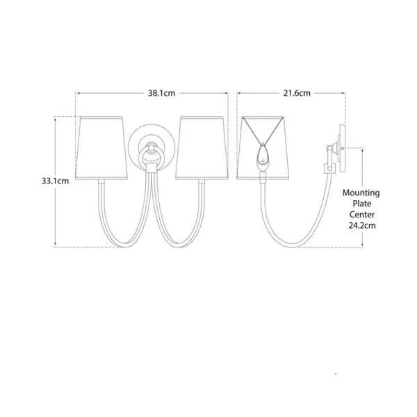 Double Wall Light - Bronze, Metal
