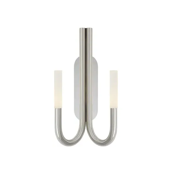 Double Wall Light - Polished Nickel, Crystal