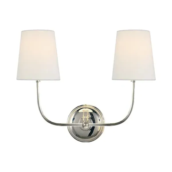 Double Wall Light - Polished Nickel