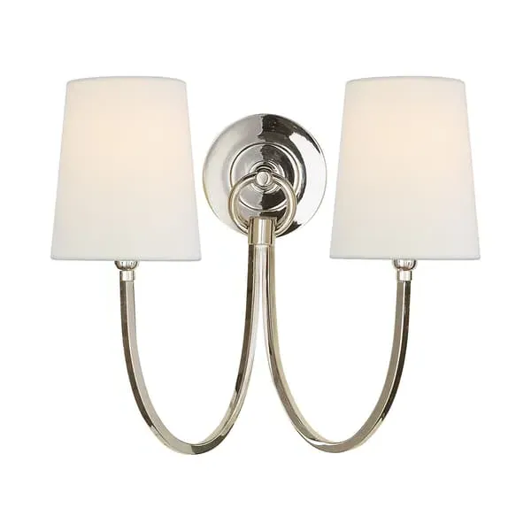 Double Wall Light - Polished Nickel
