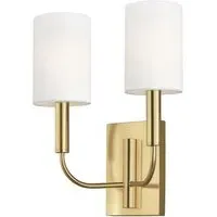 Double Wall Light with Candelabra - Burnished Brass