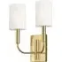 Double Wall Light with Candelabra - Burnished Brass