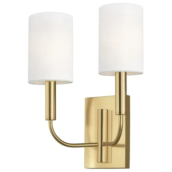 Double Wall Light with Candelabra - Burnished Brass