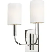 Double Wall Light with Candelabra - Polished Nickel