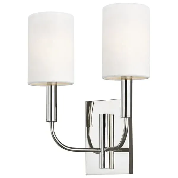 Double Wall Light with Candelabra - Polished Nickel