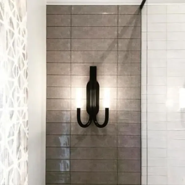 Double Wall Light with Crystal - Bronze