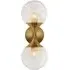 Double Wall Light with Dual Orbs - Brass, Metal